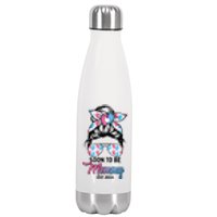 Soon To Be Mommy Est 2024 Messy Bun Pregnancy Announcement Stainless Steel Insulated Water Bottle