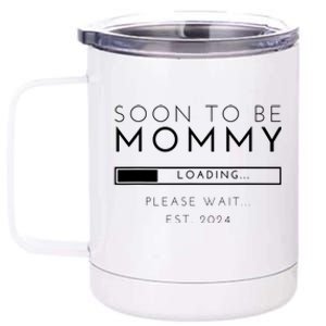 Soon To Be Mommy Est 2024 Promoted To Mom 2024 New Mama 12 oz Stainless Steel Tumbler Cup