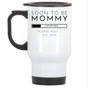 Soon To Be Mommy Est 2024 Promoted To Mom 2024 New Mama Stainless Steel Travel Mug