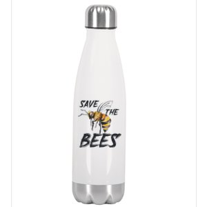 Save The Bees Mass Extinction Honey Hives Earth Day Love Stainless Steel Insulated Water Bottle