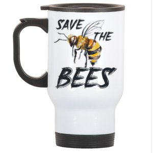 Save The Bees Mass Extinction Honey Hives Earth Day Love Stainless Steel Travel Mug