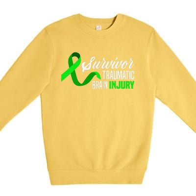 Survivor Traumatic Brain Injury Awareness TBI Survivor Premium Crewneck Sweatshirt