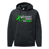 Survivor Traumatic Brain Injury Awareness TBI Survivor Performance Fleece Hoodie