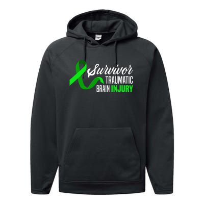 Survivor Traumatic Brain Injury Awareness TBI Survivor Performance Fleece Hoodie