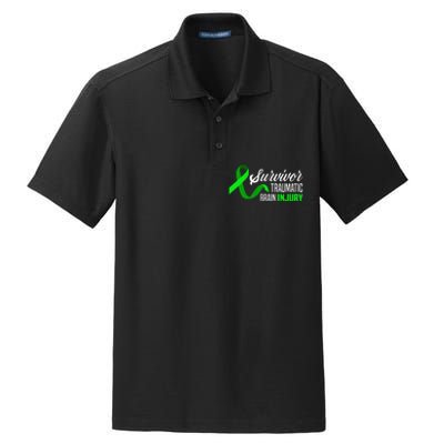 Survivor Traumatic Brain Injury Awareness TBI Survivor Dry Zone Grid Polo