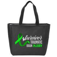 Survivor Traumatic Brain Injury Awareness TBI Survivor Zip Tote Bag