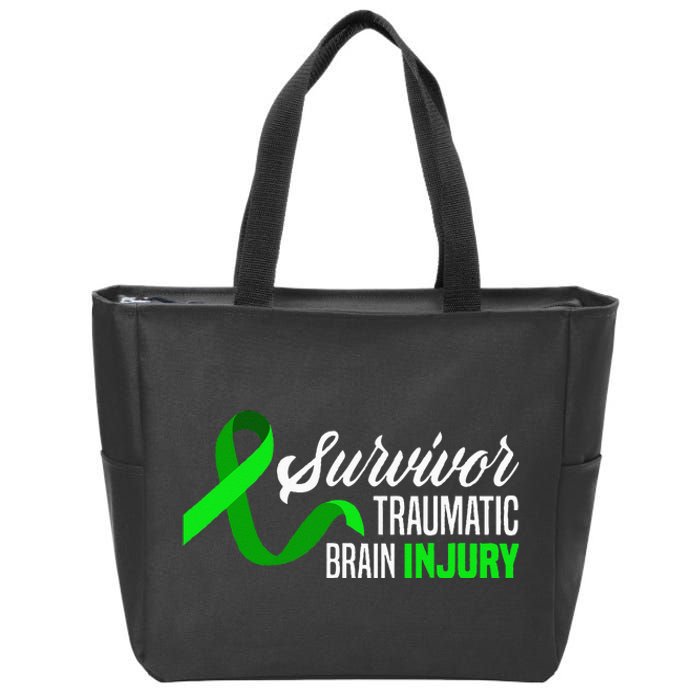 Survivor Traumatic Brain Injury Awareness TBI Survivor Zip Tote Bag