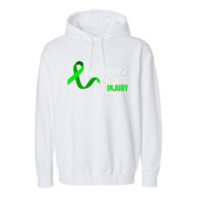 Survivor Traumatic Brain Injury Awareness TBI Survivor Garment-Dyed Fleece Hoodie