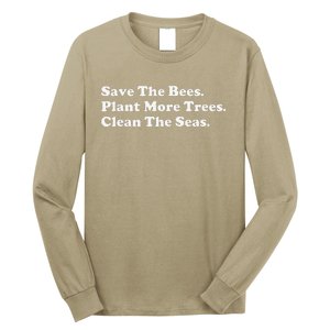 Save The Bees Plant More Trees Earth Day Gift Long Sleeve Shirt