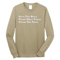 Save The Bees Plant More Trees Earth Day Gift Long Sleeve Shirt