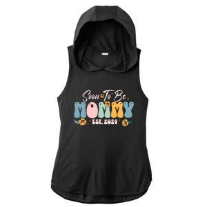 Soon To Be Mommy Est 2024 New Mom Pregnancy Announcement Ladies PosiCharge Tri-Blend Wicking Draft Hoodie Tank