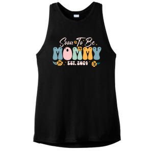 Soon To Be Mommy Est 2024 New Mom Pregnancy Announcement Ladies PosiCharge Tri-Blend Wicking Tank