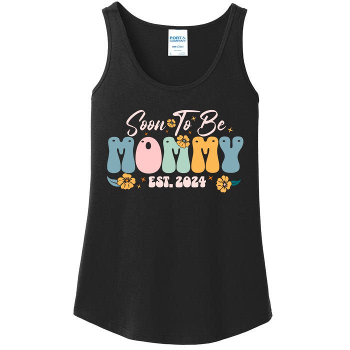 Soon To Be Mommy Est 2024 New Mom Pregnancy Announcement Ladies Essential Tank