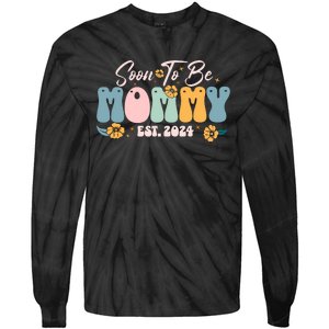 Soon To Be Mommy Est 2024 New Mom Pregnancy Announcement Tie-Dye Long Sleeve Shirt