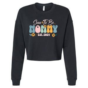 Soon To Be Mommy Est 2024 New Mom Pregnancy Announcement Cropped Pullover Crew