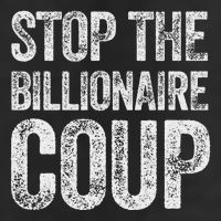 Stop The Billionaire Coup 7 Panel Mesh Trucker Snapback Hat