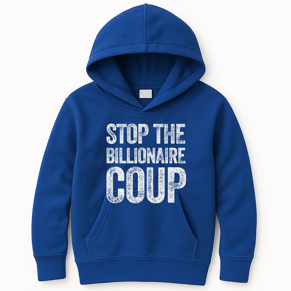 Stop The Billionaire Coup Kids Hoodie