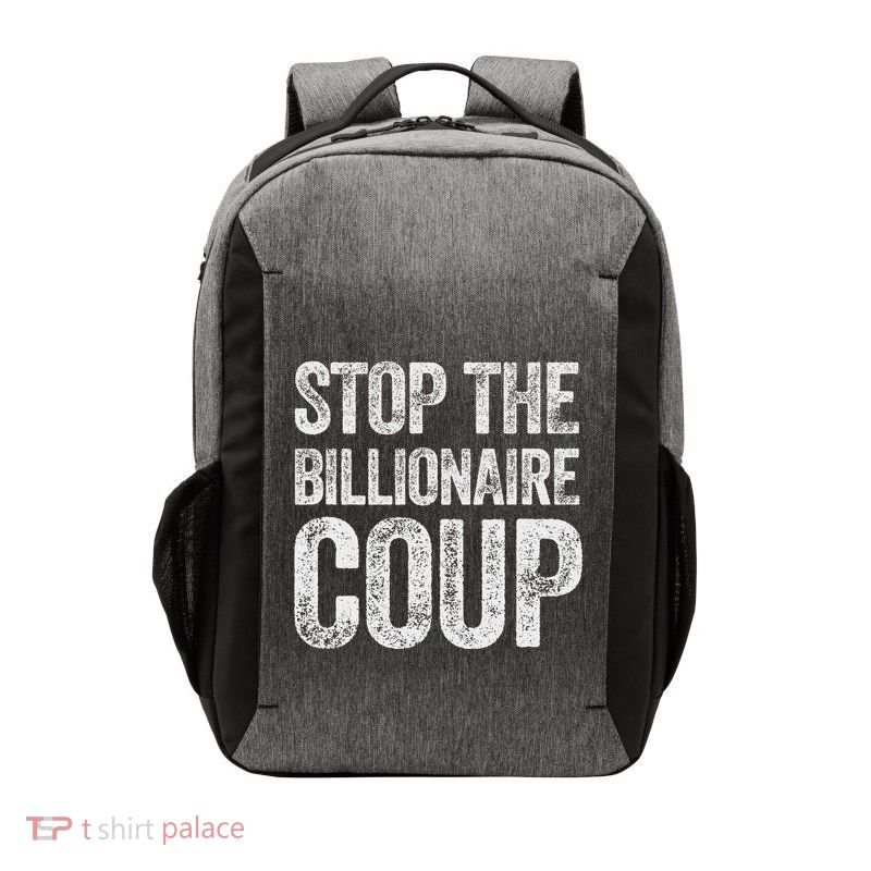 Stop The Billionaire Coup Vector Backpack