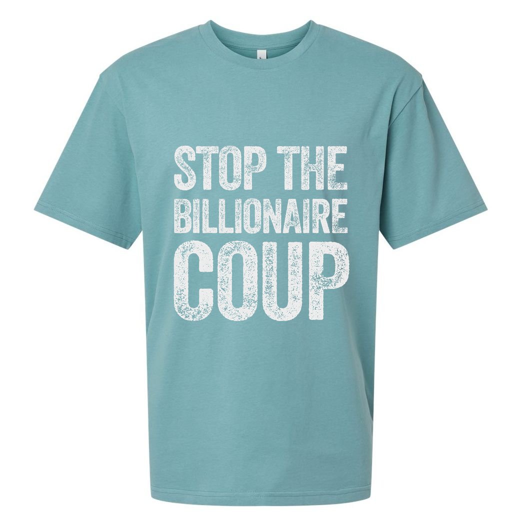 Stop The Billionaire Coup Sueded Cloud Jersey T-Shirt