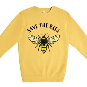 Save The Bees Save Our Planet Beekeeper Honey Earth Day Premium Crewneck Sweatshirt