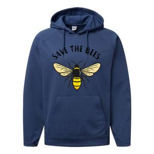 Save The Bees Save Our Planet Beekeeper Honey Earth Day Performance Fleece Hoodie