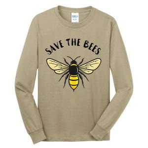 Save The Bees Save Our Planet Beekeeper Honey Earth Day Tall Long Sleeve T-Shirt