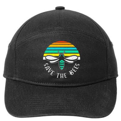 Save the Bees Bee BeeKeeper Climate Change Save the Bees 7-Panel Snapback Hat