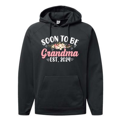 Soon To Be Grandma 2024 MotherS Day For New Grandma Performance Fleece Hoodie