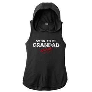 Soon To be Grandad Again est. 2024 Promoted to Grandpa Papa Ladies PosiCharge Tri-Blend Wicking Draft Hoodie Tank