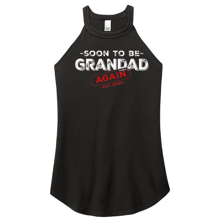 Soon To be Grandad Again est. 2024 Promoted to Grandpa Papa Women's Perfect Tri Rocker Tank