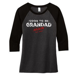 Soon To be Grandad Again est. 2024 Promoted to Grandpa Papa Women's Tri-Blend 3/4-Sleeve Raglan Shirt