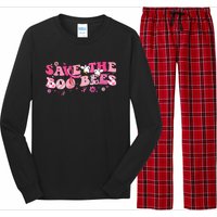 Save The Boo Bees Breast Cancer Awareness Halloween Boo Bees Long Sleeve Pajama Set