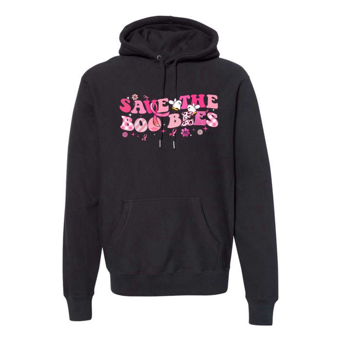 Save The Boo Bees Breast Cancer Awareness Halloween Boo Bees Premium Hoodie