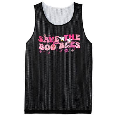 Save The Boo Bees Breast Cancer Awareness Halloween Boo Bees Mesh Reversible Basketball Jersey Tank