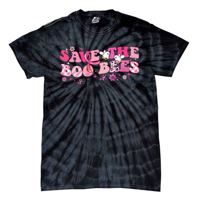 Save The Boo Bees Breast Cancer Awareness Halloween Boo Bees Tie-Dye T-Shirt