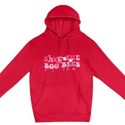 Save The Boo Bees Breast Cancer Awareness Halloween Boo Bees Premium Pullover Hoodie