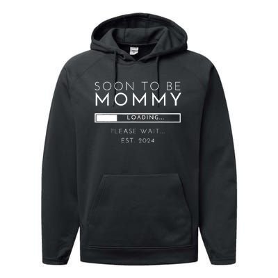 Soon To Be Mommy Est 2024 Promoted To Mom 2024 New Mama Performance Fleece Hoodie