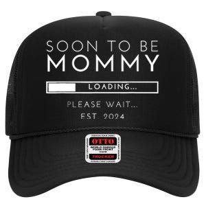 Soon To Be Mommy Est 2024 Promoted To Mom 2024 New Mama High Crown Mesh Back Trucker Hat