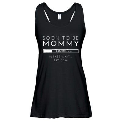 Soon To Be Mommy Est 2024 Promoted To Mom 2024 New Mama Ladies Essential Flowy Tank