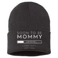 Soon To Be Mommy Est 2024 Promoted To Mom 2024 New Mama Sustainable Knit Beanie