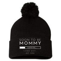 Soon To Be Mommy Est 2024 Promoted To Mom 2024 New Mama Pom Pom 12in Knit Beanie