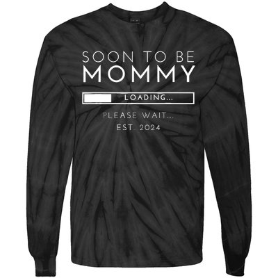 Soon To Be Mommy Est 2024 Promoted To Mom 2024 New Mama Tie-Dye Long Sleeve Shirt