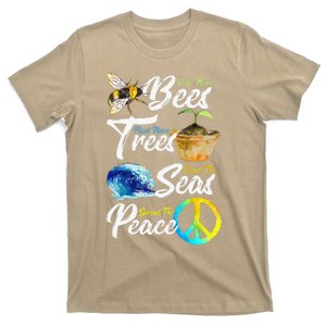 Save The Bees Earth Day Activist Peace Trees Seas Lovers T-Shirt