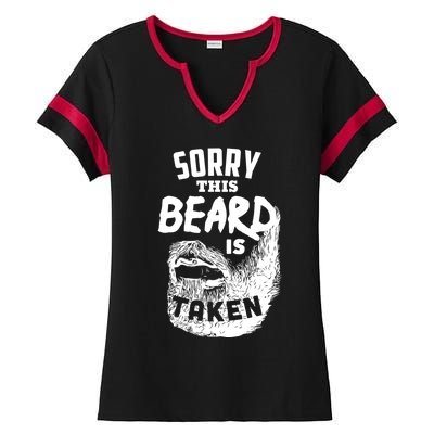 Sorry This Beard Is Taken Gift Valentines Day Funny Gift Ladies Halftime Notch Neck Tee