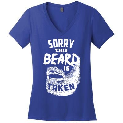 Sorry This Beard Is Taken Gift Valentines Day Funny Gift Women's V-Neck T-Shirt