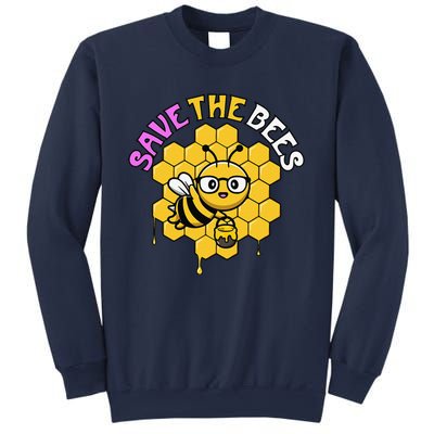 Save The Bees Earth Day Cute Environmental Climate Change Sweatshirt