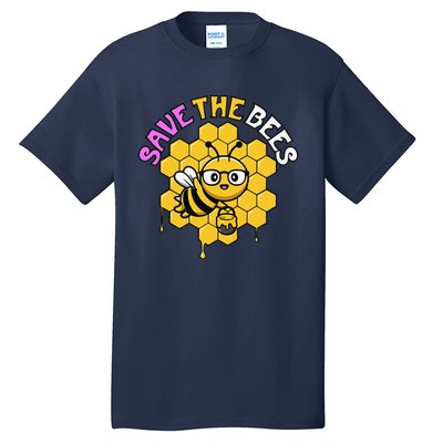 Save The Bees Earth Day Cute Environmental Climate Change Tall T-Shirt