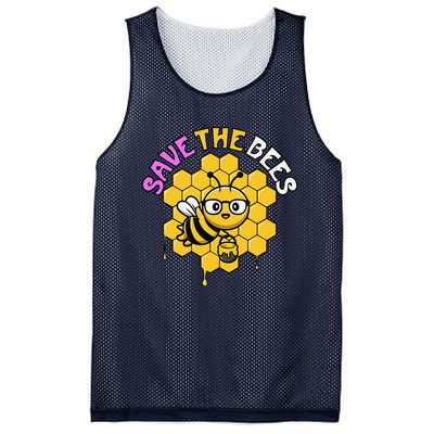 Save The Bees Earth Day Cute Environmental Climate Change Mesh Reversible Basketball Jersey Tank