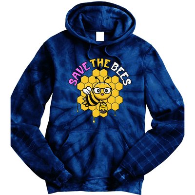 Save The Bees Earth Day Cute Environmental Climate Change Tie Dye Hoodie