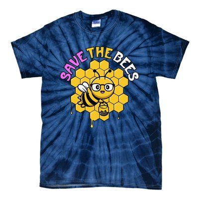 Save The Bees Earth Day Cute Environmental Climate Change Tie-Dye T-Shirt